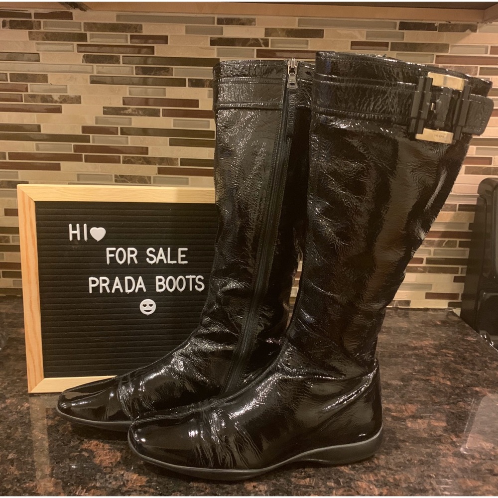 💥HOT!! PRADA Patent Leather Boots